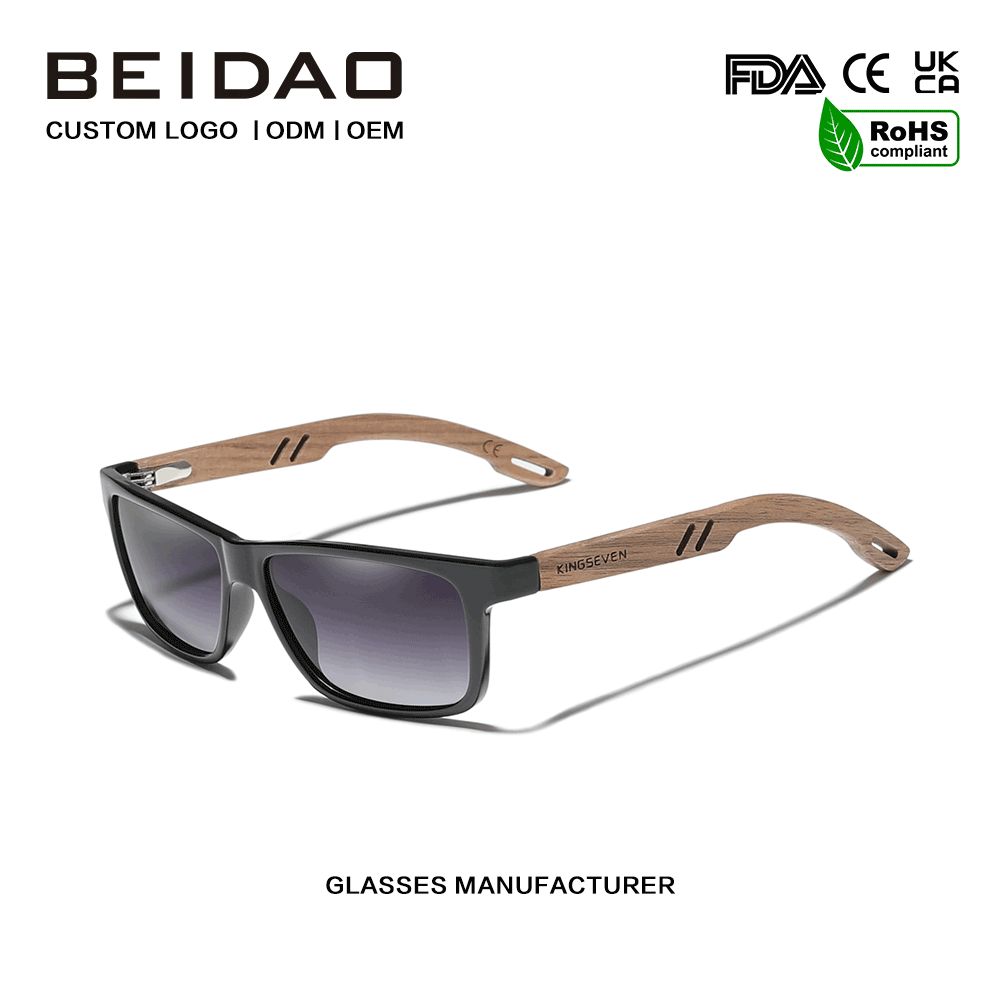 Classic Black Walnut TR90 Frame Sunglasses para sa Mga Lalaking Babae