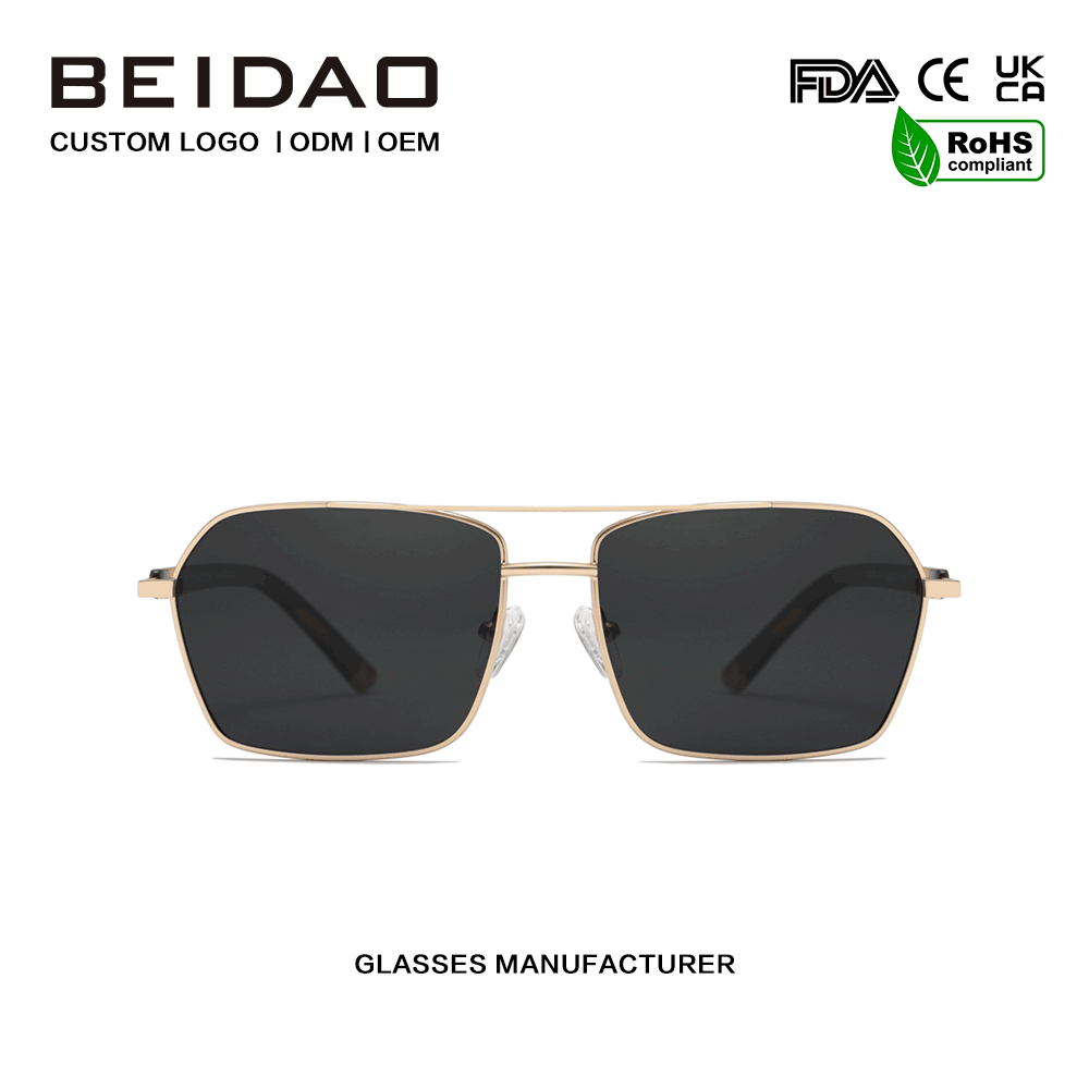 Klasikong Retro Aluminum Alloy UV400 Lens Sunglasses