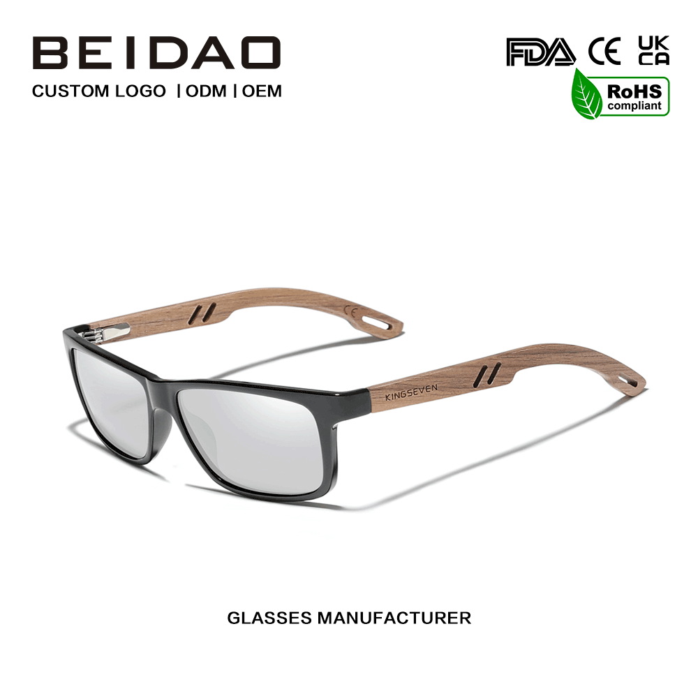 Designer na Handmade Walnut Frame Sunglasses Salamin sa Mata