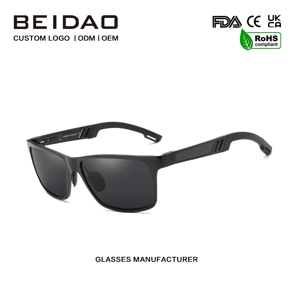 Designer Polarized Rectangular Outdoor Sunglasses Para sa Mga Lalaki