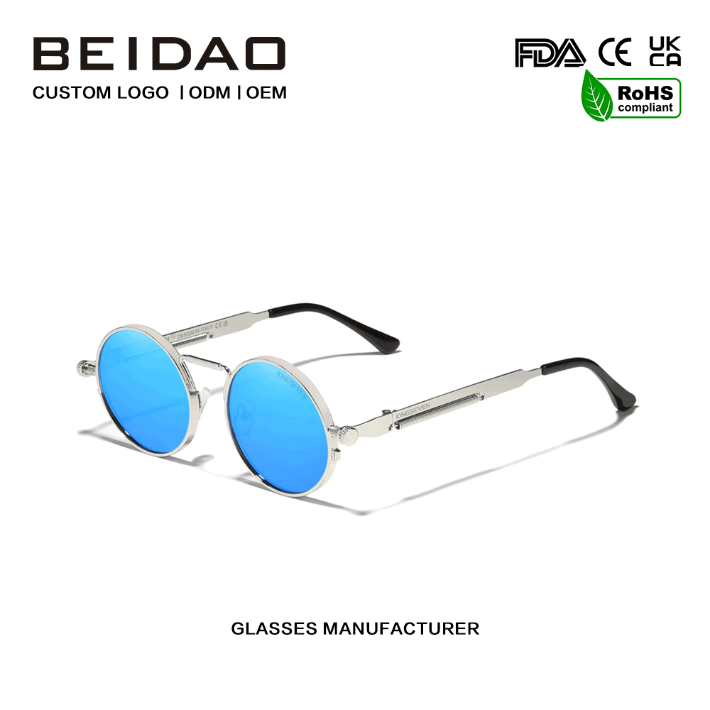 Proteksyon ng UV400 ng Designer Polarized Metal Frame Sunglasses