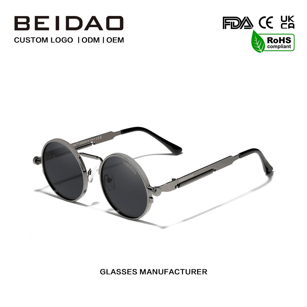 Proteksyon ng UV400 ng Designer Polarized Vintage Metal Sunglasses