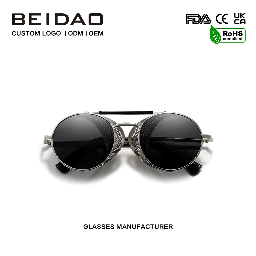 Proteksyon ng UV400 ng Designer Round Alloy Frame Cross-border na Salamin