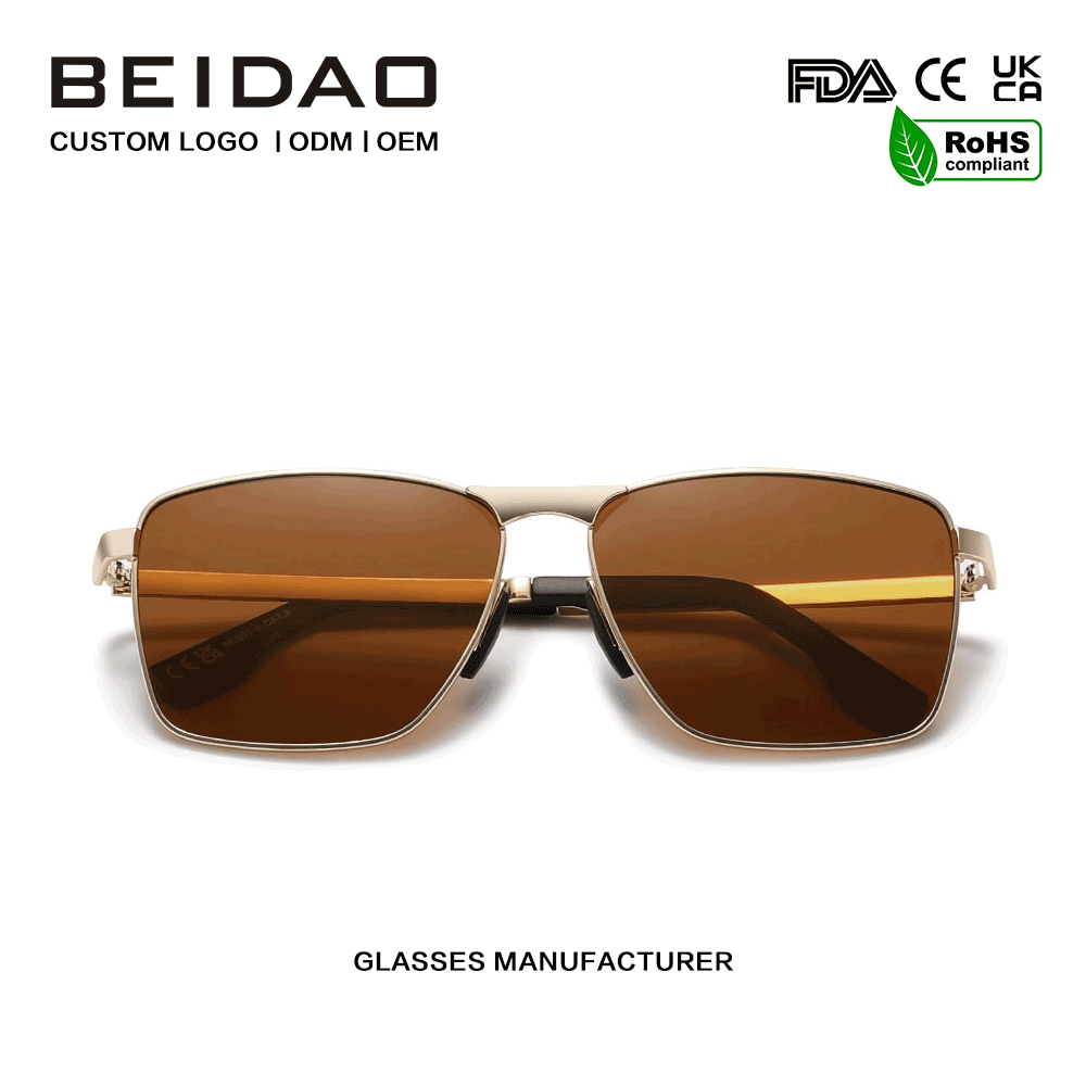 Fashion Steel Frame Square UV400 Protection Sunglasses Pagmamaneho