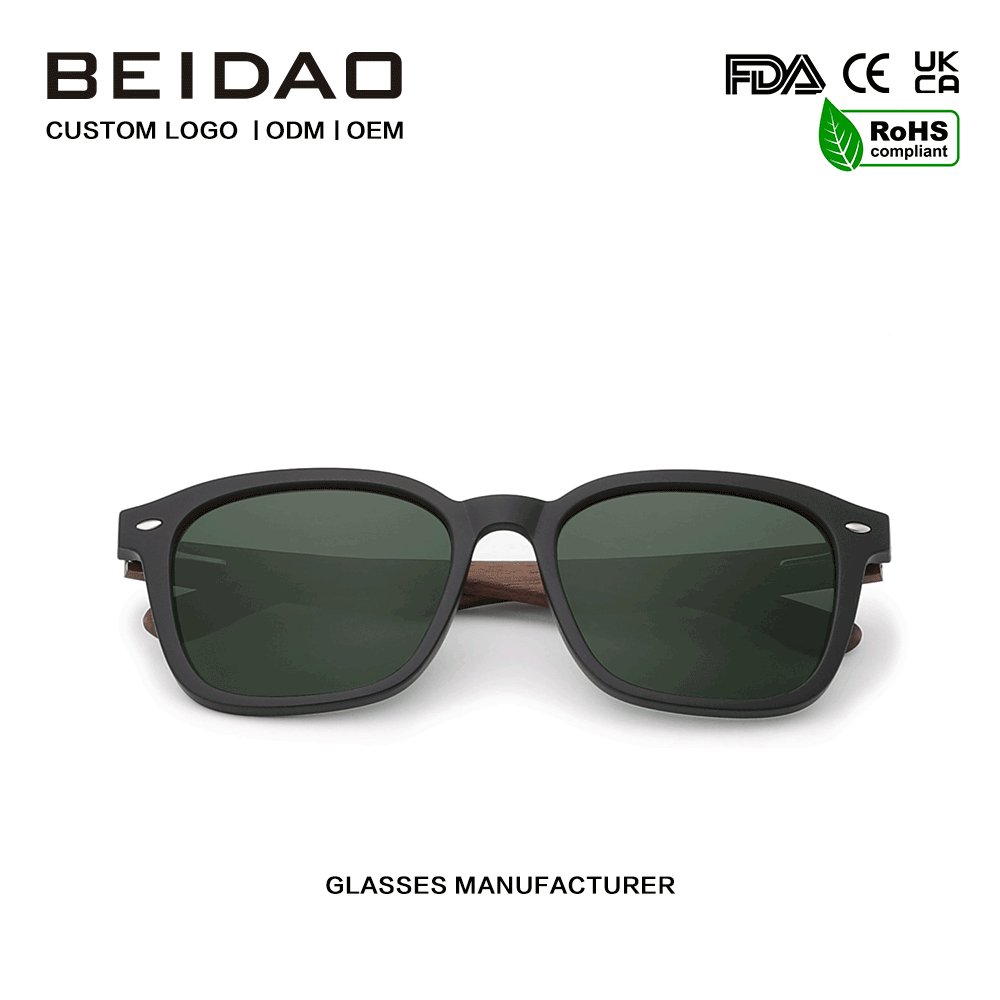 Fashion Wlanut Wooden TR90 Frame Polarized Sunglasses