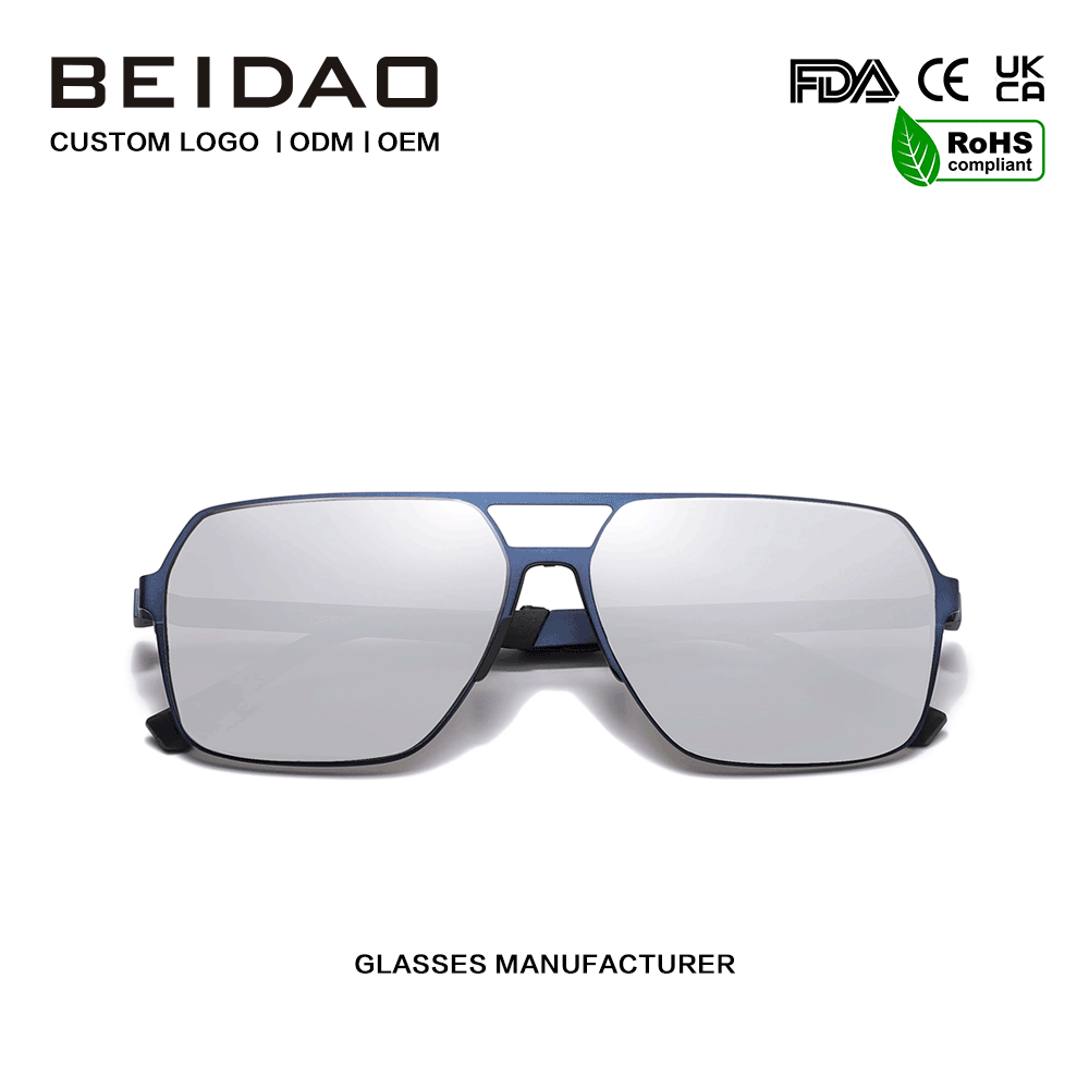 Para sa Unisex Durable Stainless Oversized Silver Square Sunglasses