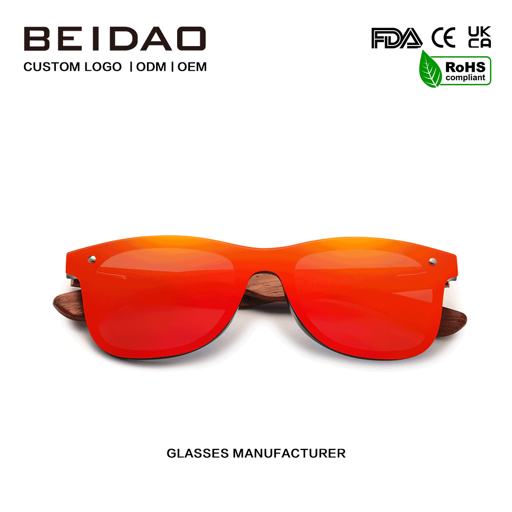 Para sa Unisex Original Bubinga Wood Red Polarized Sunglasses