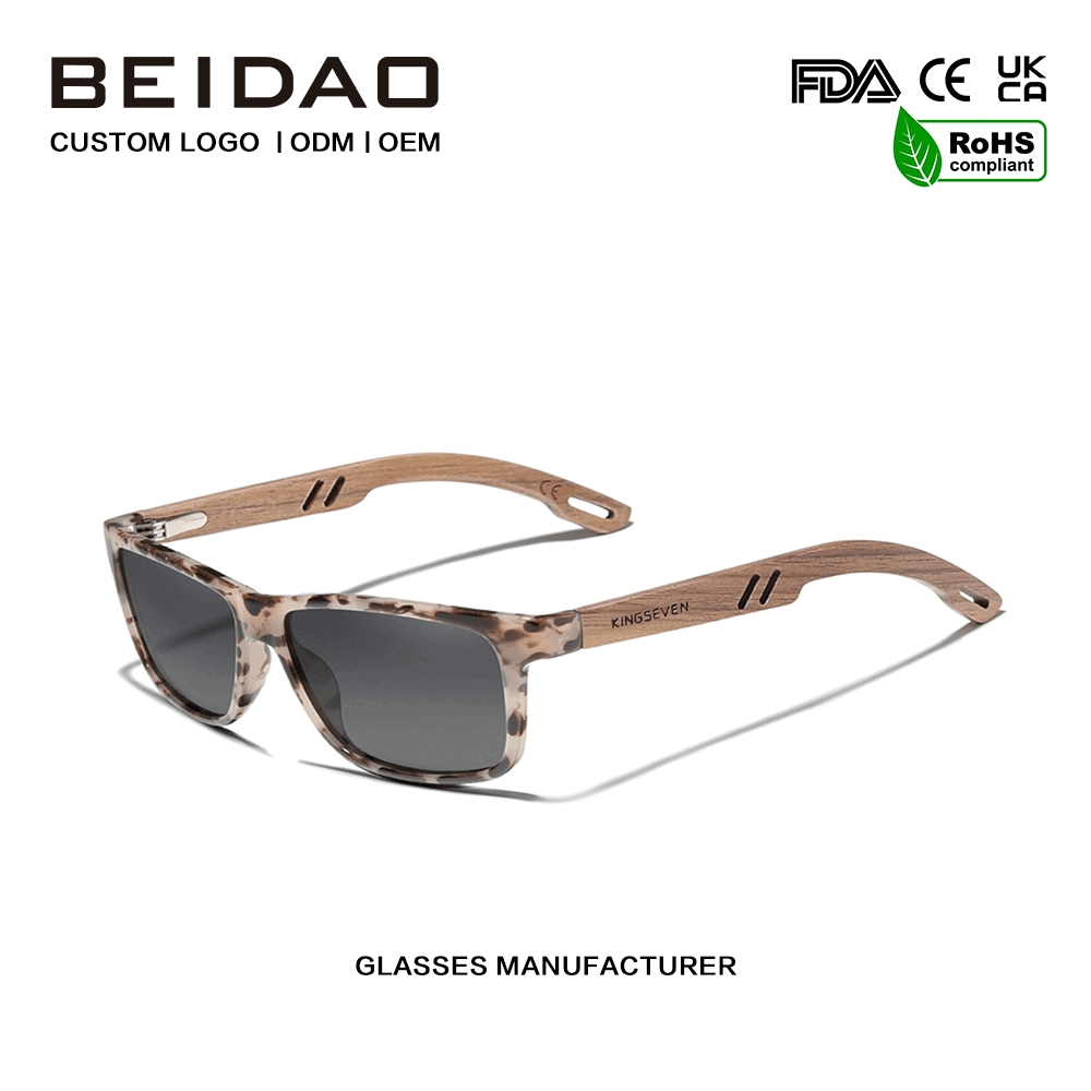 Handmade Walnut Frame Anti-Radiation Gradient Sunglasses