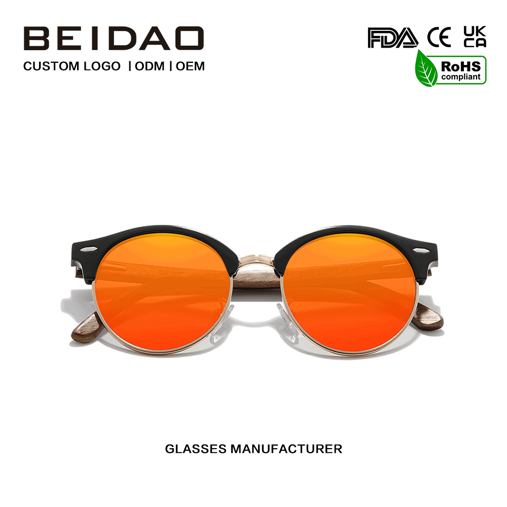 Handmade Walnut Wooden Borderless UV400 Sunglasses