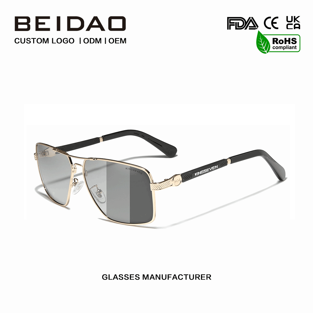 High Quality Square Photochromic lenses Sunglasses Outdoor Driving