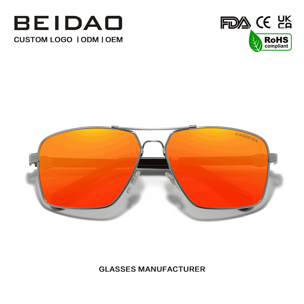 High Quality Square Red Lens Sunglasses Outdoor Driving