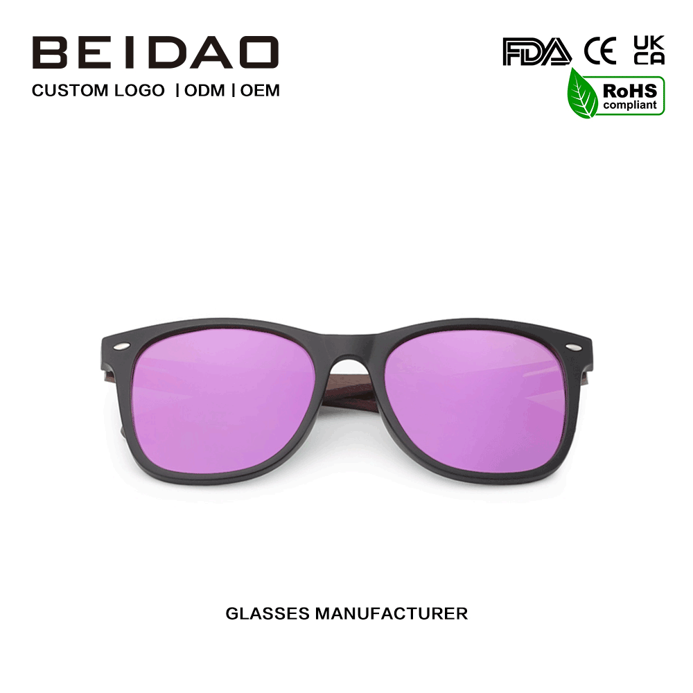 Hot Selling Purple Wooden High Quality Walnut Sunglasses Pagmamaneho