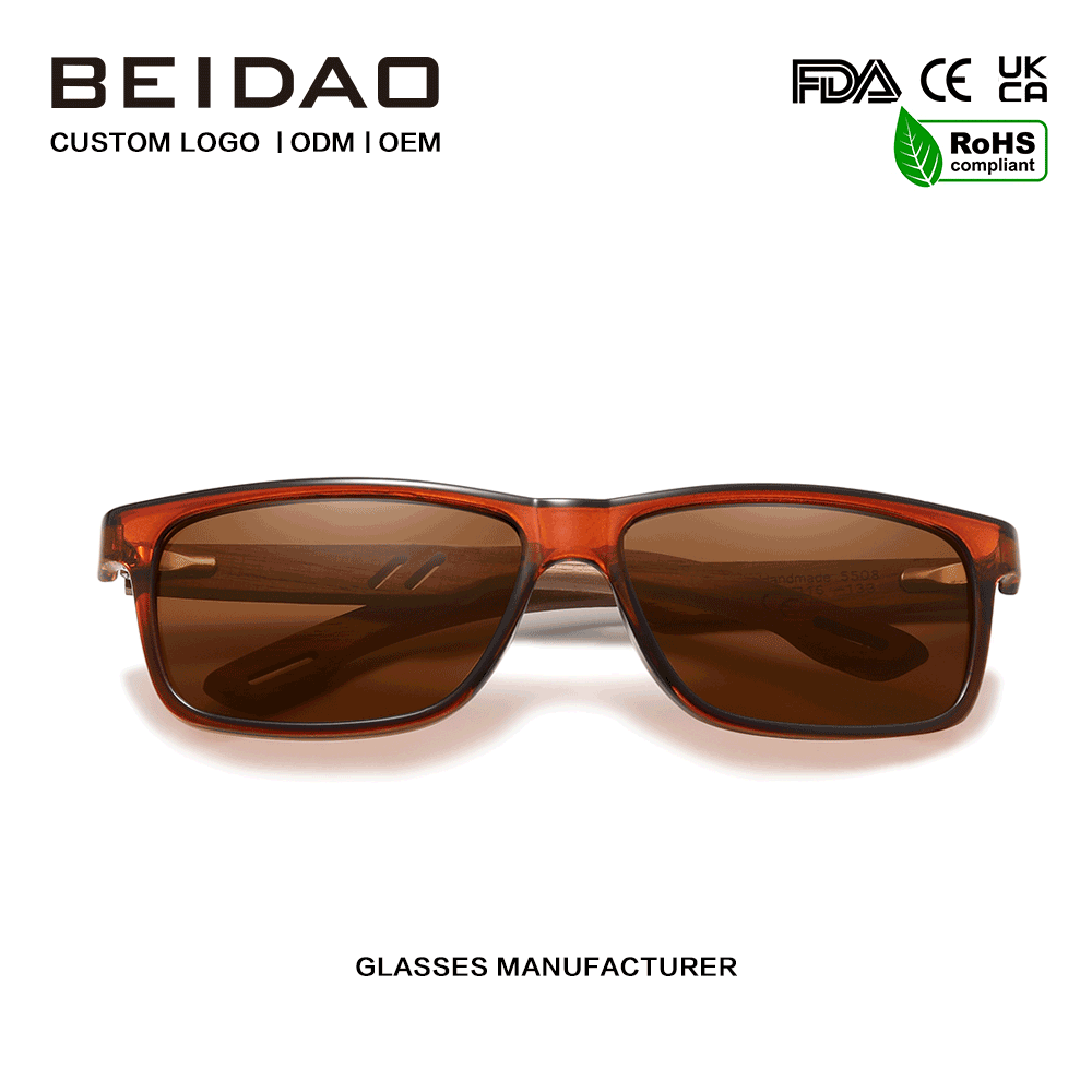 Hot Selling Walnut TR90 Frame Sunglasses para sa Mga Lalaking Babae