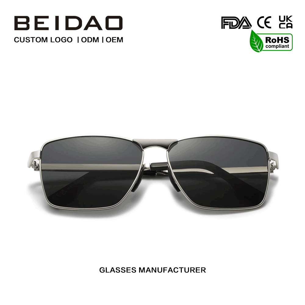 Luxury Alloy Square UV400 TAC Lenses Sunglasses Pagmamaneho
