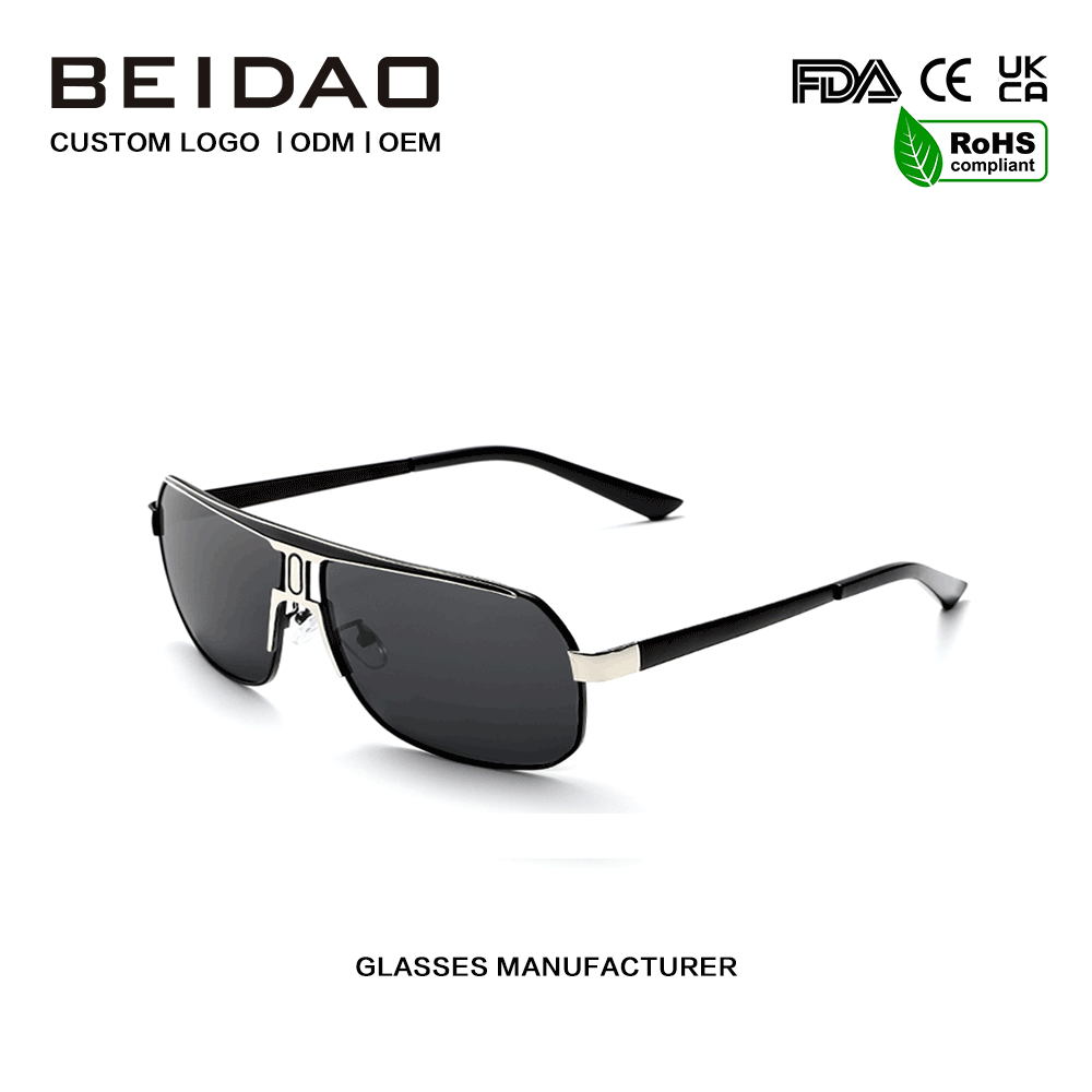 Modern Big Alloy Frame UV400 Protection Sunglasses para sa Mga Lalaking Babae