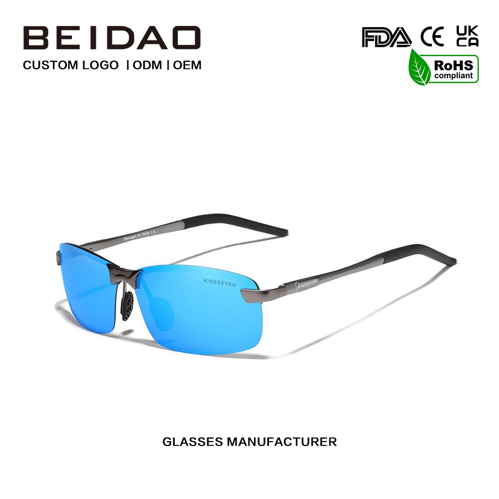 Modernong Asul na Fashion TR90 Alloy Polarized Sunglasses para sa Mga Babaeng Lalaki