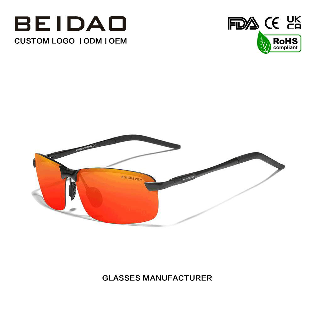Modernong Metal Frame Polarized Sunglasses para sa Babaeng Lalaki