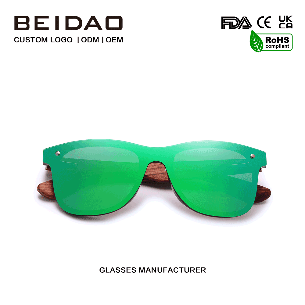 Modernong Orihinal na Bubinga Wood Silver Polarized Sunglasses sa Pagmamaneho