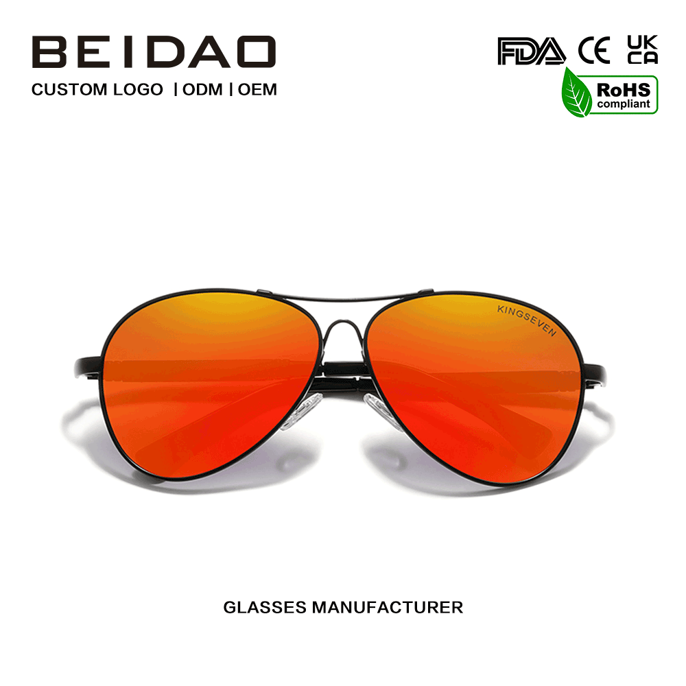 Modernong Polarized Red Lens Alloy Frame na Driving Sunglasses