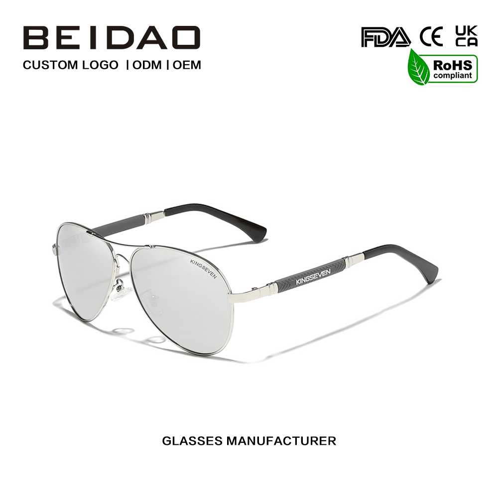 Modernong Polarized Silver Lens Alloy Frame na Driving Sunglasses