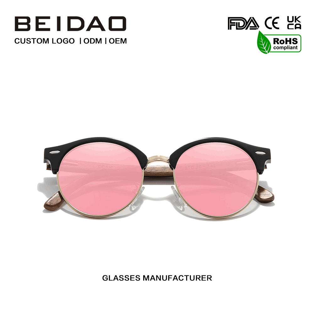 Modern Walnut Wooden UV400 Protection Sunglasses sa Pagmamaneho