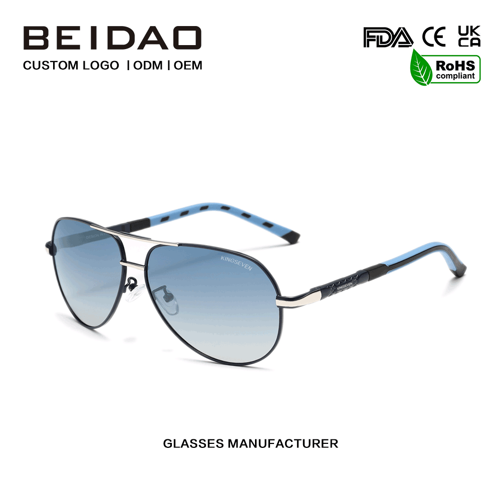Bagong Designer Gradient Alloy Frame UV400 Fashion Sunglasses