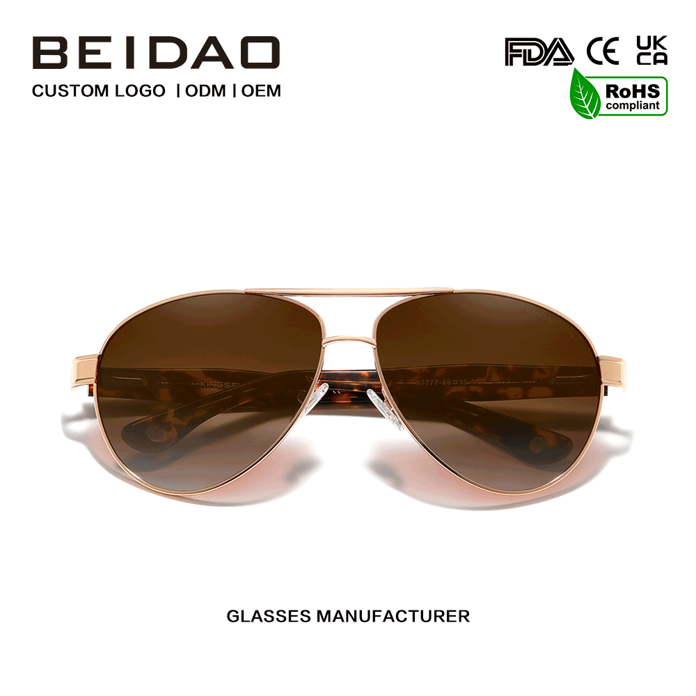 Polarized UV400 Protection Wire-Core Temples Pilot Sunglasses