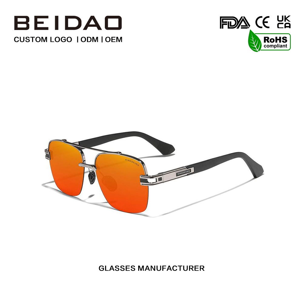 Semi-Rimless Frame Tac Lenses Polarized Sunglasses